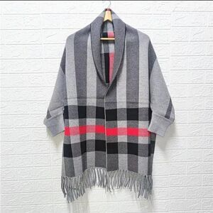 Gray/Black- Stylish Warm Cashmere/Shawl for women
